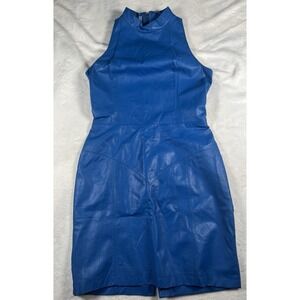 Elegant Blue Long Sleeve Women's Dress